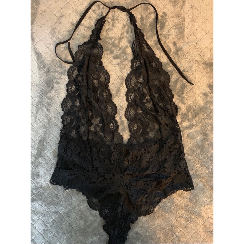 Black lacy bodysuit